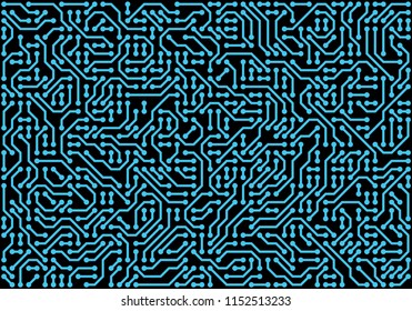 PCB (Printed Circuit Board) styled abstract technology background. Vector illustration