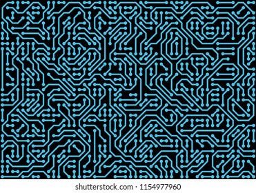 PCB (Printed Circuit Board) styled abstract technology background. Vector illustration