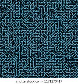 PCB (Printed Circuit Board) styled abstract technology background. Vector illustration