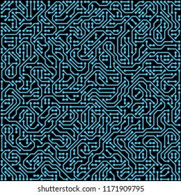PCB (Printed Circuit Board) styled abstract technology background. Vector illustration