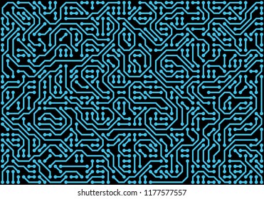 PCB (Printed Circuit Board) styled abstract technology background. Vector illustration