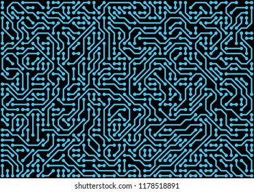 PCB (Printed Circuit Board) styled abstract technology background. Vector illustration