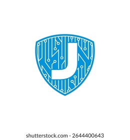 PCB Shield, Initial Letter J Logo Design