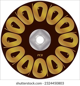 PCB Three phase stator winding twelve poles (Installation on the rear)