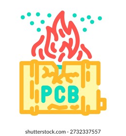 Pcb waste box catching fire, releasing toxic chemicals into the air and polluting the environment, highlighting the dangers of improper hazardous waste disposal