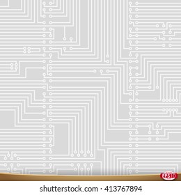 PCB wiring scheme. Vector electrical background. Computer motherboard abstract tech equipment. Electrical abstract circuit pcb scheme. Modern pcb (printed circuit board) engineering background. 