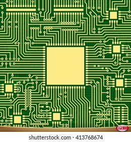 PCB wiring scheme. Vector electrical background. Computer motherboard abstract tech equipment. Electrical abstract circuit pcb scheme. Modern pcb (printed circuit board) engineering background. 