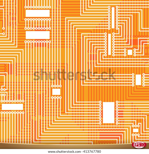 Pcb Wiring Scheme Vector Electrical Background Stock Vector (Royalty ...