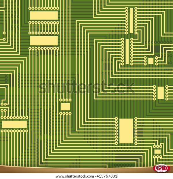 Pcb Wiring Scheme Vector Electrical Background Stock Vector (royalty 