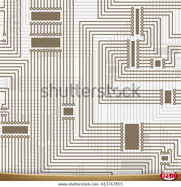 Pcb Wiring Scheme Vector Electrical Background Stock Vector (Royalty ...