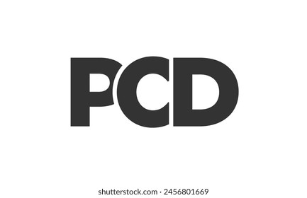 PCD logo design template with strong and modern bold text. Initial based vector logotype featuring simple and minimal typography. Trendy company identity ideal for businesses brand presence.