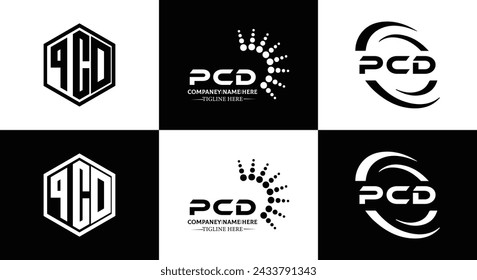 PCD logo. P C D design. White PCD letter. PCD, P C D letter logo design. Initial letter PCD linked circle uppercase monogram logo.