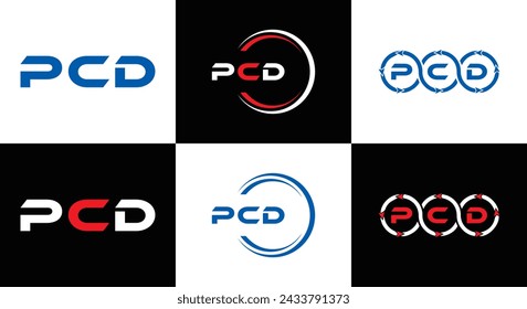 PCD logo. P C D design. White PCD letter. PCD, P C D letter logo design. Initial letter PCD linked circle uppercase monogram logo.