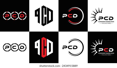 PCD logo. P C D design. White PCD letter. PCD, P C D letter logo design. Initial letter PCD linked circle uppercase monogram logo.