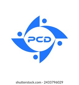 PCD logo. P C design. White P C D letter. PCD, P C D letter logo design. Initial letter PCD linked circle uppercase monogram logo. P C D logo vector design. PCD letter   design.