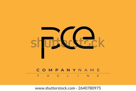 PCE abstract letter design. Modern Business Logo Design With Abstract Typography and Contemporary Style