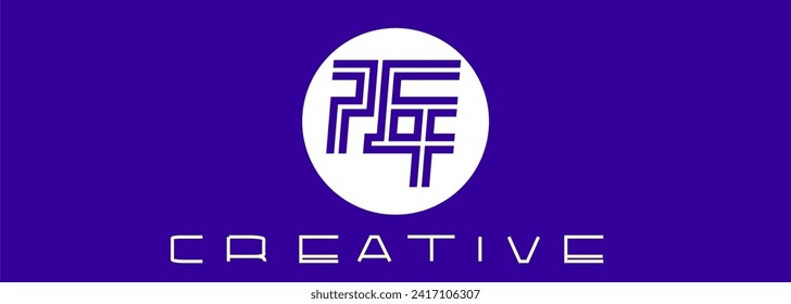 PCF logo design alphabet connected text elegant design creative icon vector template
