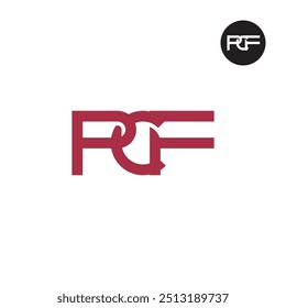 Design do Monograma da Letra do Logotipo PCF