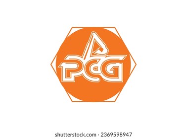 logotipo de carta creativa PCG y plantilla de diseño de iconos