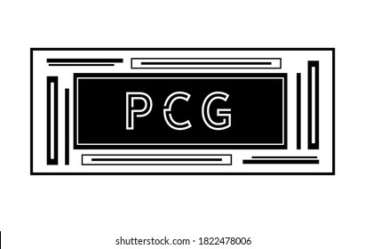PCG personal computer gaming. Slogan, logo.