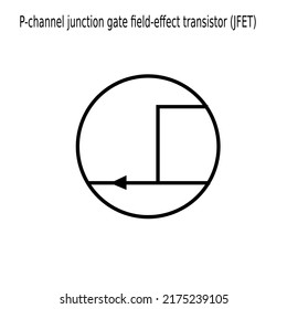 P-channel junction gate field-effect transistor (JFET) symbol