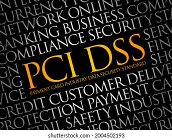 PCI DSS - Payment Card Industry Data Security Standard Acronym Word Cloud, IT Security Concept Background