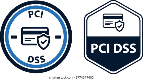 PCI DSS security badge icons representing secure credit card and payment data protection compliance.