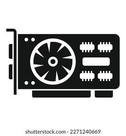 Pci gpu card icon simple vector. Pc video. Cpu chip