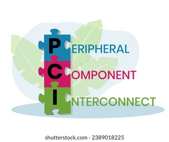PCI - Peripheral Component Interconnect acronym. business concept background. Vector illustration for website banner, marketing materials, business presentation, online advertising