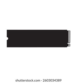 PCIe Gen4 M.2 NVME SSD Silhouette Vector Illustration
