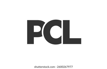 PCL logo design template with strong and modern bold text. Initial based vector logotype featuring simple and minimal typography. Trendy company identity ideal for businesses brand presence.