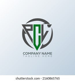 Monograma de logotipo PCL aislado en plantilla de diseño de elemento de círculo