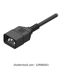 A PC/laptop power cord: 3-pin receptacle/socket.