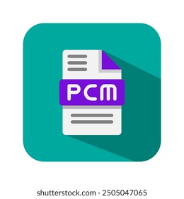 Pcm audio file flat icons, document, files type,extension, format symbol icon.