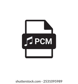 PCM audio file flat icons, document, files type, extension, format symbol icon.