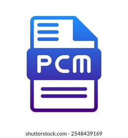 Pcm colorful and minimalist audio format icon with gradation effect