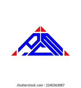 Diseño creativo del logotipo de la letra del PCM con gráfico vectorial, logotipo sencillo y moderno del PCM.