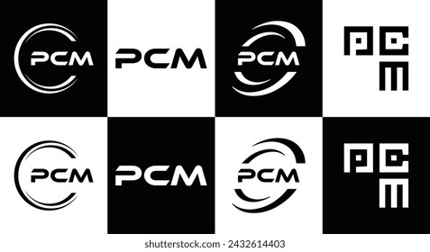 PCM logo. P C M design. White PCM letter. PCM, P C M letter logo design. Initial letter PCM linked circle uppercase monogram logo.  design. top logo, Most Recent, Featured,