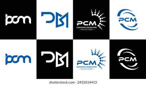 PCM logo. P C M design. White PCM letter. PCM, P C M letter logo design. Initial letter PCM linked circle uppercase monogram logo.  design. top logo, Most Recent, Featured,