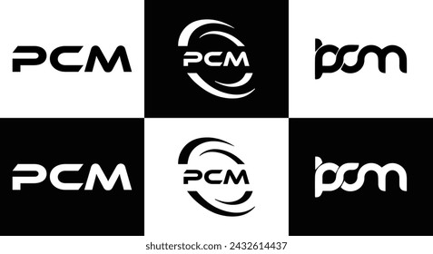 PCM logo. P C M design. White PCM letter. PCM, P C M letter logo design. Initial letter PCM linked circle uppercase monogram logo.  design. top logo, Most Recent, Featured,