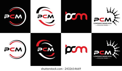 Logotipo PCM. Diseño P C M. Letra blanca PCM. PCM, diseño del logotipo de la letra de P C M. Letra inicial PCM ligado círculo mayúscula monograma logo. diseño. logotipo superior, más reciente, destacado,