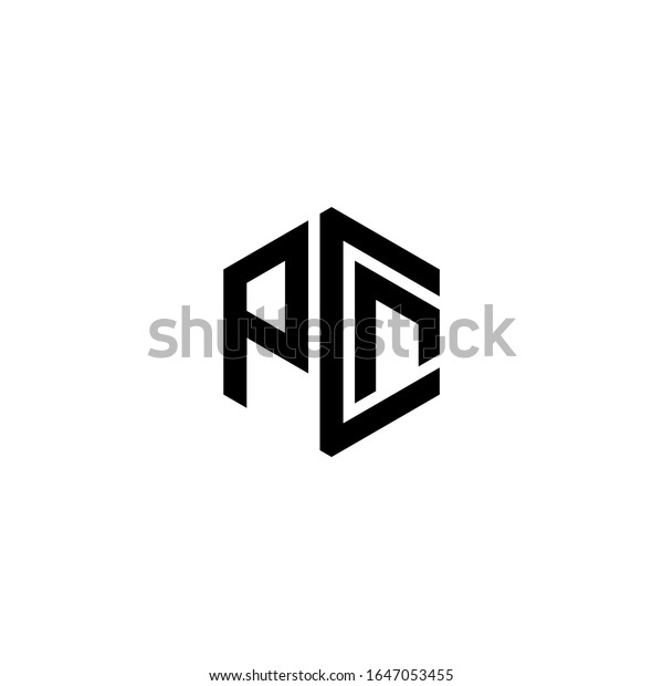 Pcn Letter Logo Design Polygon Monogram Stock Vector Royalty Free