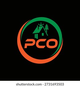PCO letter logo abstract design. PCO Logo design