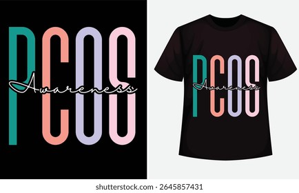 PCOS awareness design for t-shirt, hoodie, bags, mugs, stickers, banner, poster, icon etc.