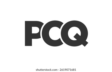 Modelo de design de logotipo PCQ com texto em negrito forte e moderno. Logotipo vetorial inicial com tipografia simples e mínima. Identidade de empresa moderna ideal para a presença de marca de empresas.