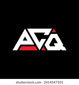 Diseño del logotipo de la letra triangular PCQ con forma triangular. Monograma de diseño del logotipo del triángulo PCQ. Plantilla de logotipo vectorial de triángulo PCQ con color rojo. Logo triangular PCQ Diseño sencillo, elegante y lujoso.