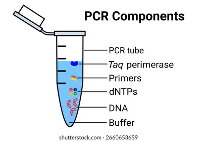 Ilustração do vetor do diagrama de componentes da PCR 