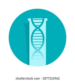 PCR- oder DNA-Testsymbol - Polymerase-Kettenreaktion - Krankheitsvorbeugung und Bekämpfung der Koronavirus-Pandemie - Vektorsymbol