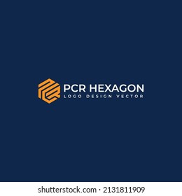 VECTOR DE DISEÑO DE LOGOTIPO PCR HEXAGON