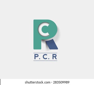 P.c.r origami icons. Design elements. Abstract logo icons